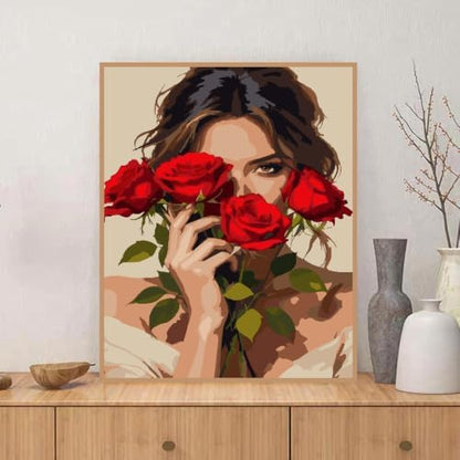 ZRIZQ Paint by Numbers Kit for Adults Beginner,Flowers Woman,16x20 - Image 3