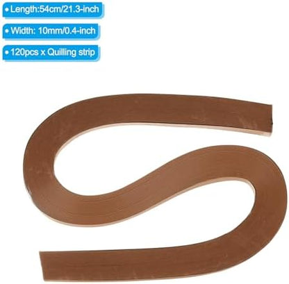 PATIKIL 120pcs Quilling Strips Paper 3/8"(10mm) 54cm Origami Paper Quilling Strip for Art DIY Hand Craft Christmas, Light Brown - Image 2