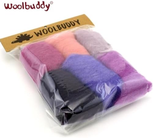 Woolbuddy Corriedale Wool Roving for Needle Felting (Pink Purple) 20g Each - Image 5