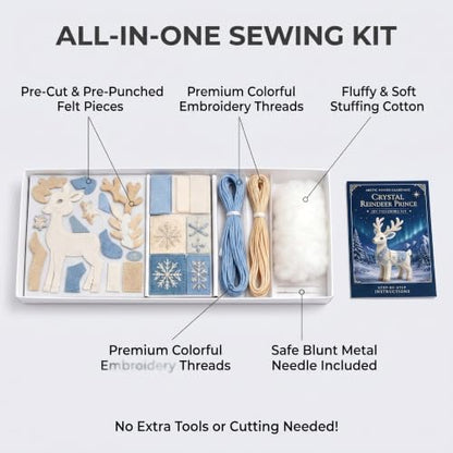 Arctic Winter Guardians DIY Patchwork Kit, Handmade 3D Mythical Plush Sewing Set with Pre-Cut Materials, Felt Animal Sewing Kit for Beginners, an Excellent Choice for Home Décor(Dragon) - Image 2