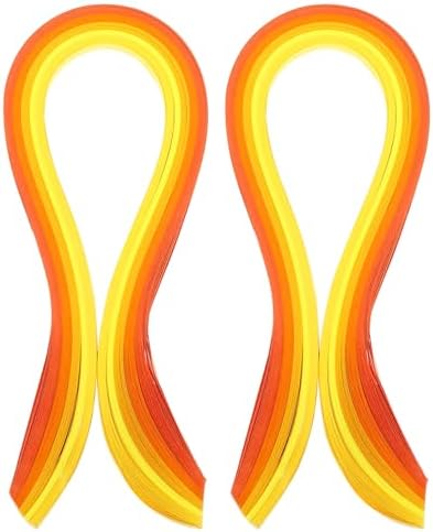 PATIKIL 390 x 7mm Rainbow Quilling Strips Paper,200 Pcs Origami Paper Quilling Strip for Art DIY Hand Craft Christmas, Gradient Yellow by PATIKIL