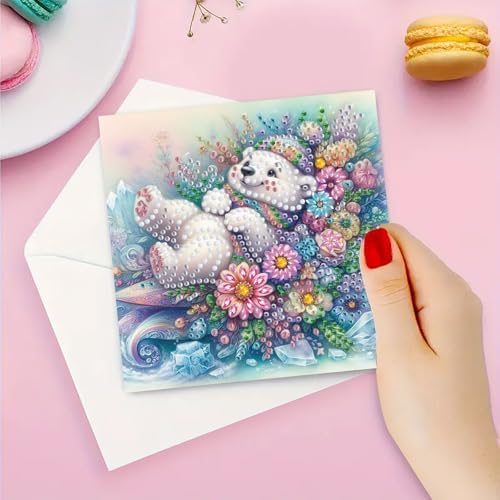 DDGYP 6 Pack Diamond Art Cards with Envelopes, 5.9x5.9 Inch Folded - Image 5