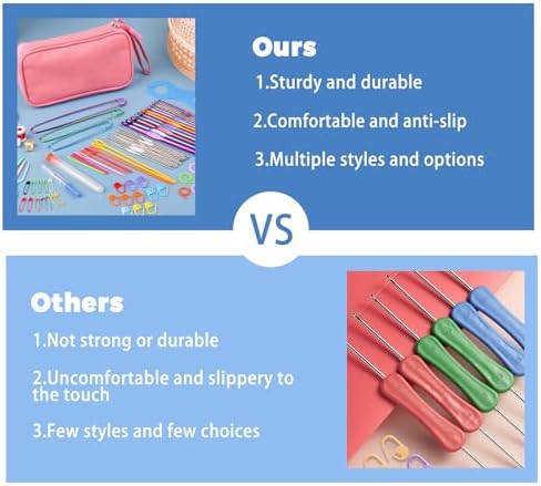 Crochet Hook Set 120Pcs Crochet Needles Kit Ergonomic Soft Grip Handles - Image 5