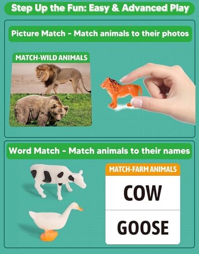 Animal Matching Memory Games for Dementia Patients | Alzheimers Activities Kit w/ 36 Realistic Animal Figures & 54 Cards, Fun Brain Training Product & Meaningful Gift for Seniors and Elderly - Image 3
