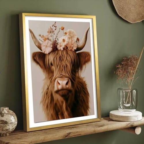 ICYANART Cow Paint by Numbers Kit for Adults, Adult Paint by Number Kits - Image 3