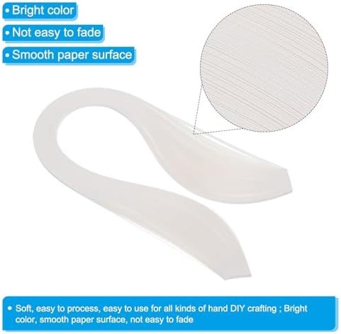 PATIKIL 600pcs Quilling Strips Paper 1/8"(3mm) 39cm Origami Paper Quilling Strip for Art DIY Hand Craft Christmas, Cream White - Image 3