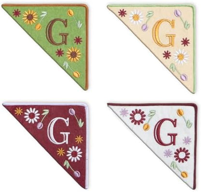 Personalized Embroidered Corner Mark, 4 Pack, Finished Initial Felt Bookmark Corner, Gift for Book Lover by Unknown
