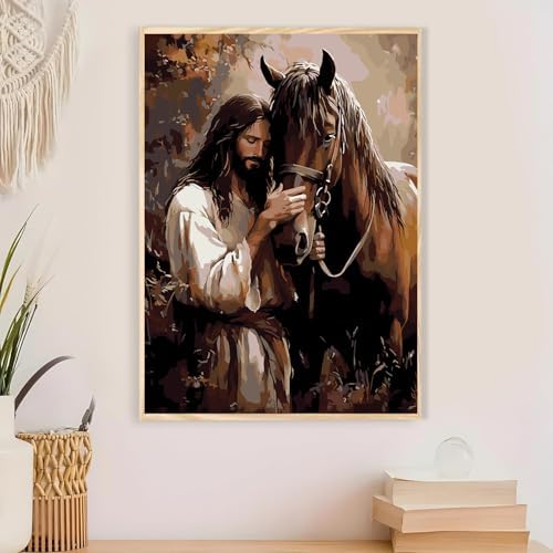 Jesus Paint by Numbers Kit for Adults Framed Canvas, Frameworkless - Image 6