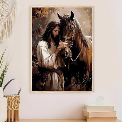 Jesus Paint by Numbers Kit for Adults Framed Canvas, Frameworkless - Image 6