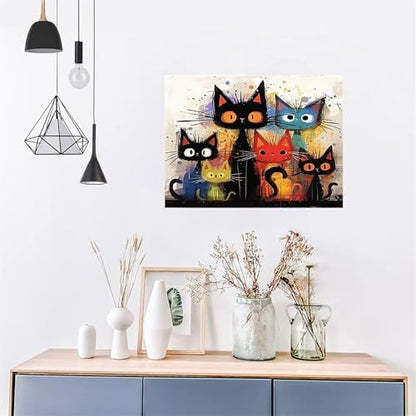 Hestarcul Cat Paint by Numbers Kits for Adults,Easy Adult Painting by Number on Canvas for Beginner, DIY Watercolor Painting for Gift Home Decor Relax. (cat) - Image 6
