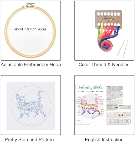 Louise Maelys Cute Cat Embroidery Kit for Beginners Creative Set - Image 2
