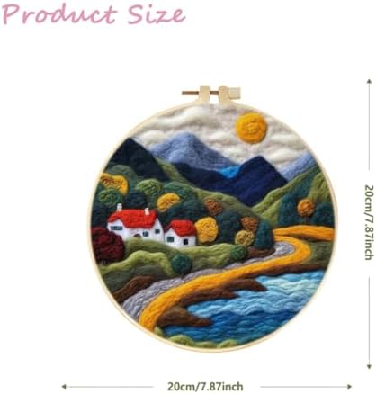 CaptainCrafts DIY Needle Felting Starter Kit with Picture Hoop, Foam Pad Felt Cloth Instructions for Home Decoration Beginner Art Craft (Forest Homeland) - Image 2