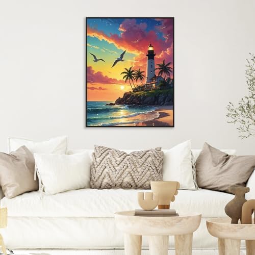 Paint by Numbers Kit for Adults, Lighthouse Number Painting Canvas Kit - Image 6