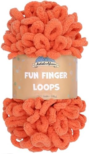 JubileeYarn Fun Finger Loops Yarn - Living Coral - 1 Skein by BambooMN
