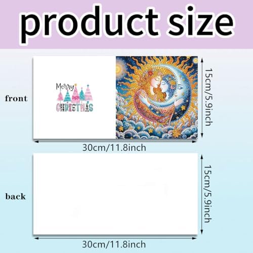 6PCS Moon Diamond Art Painting Greeting Cards Kit with Envelopes - 5D DIY Diamond Art Card Kits for Adults - Handcrafted Postcards for Birthday & Holiday - Image 4