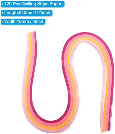 PATIKIL 540 x 10mm Rainbow Quilling Strips Paper,120 Pcs Origami Paper Quilling Strip for Art DIY Hand Craft Christmas, Gradient Pink - Image 2