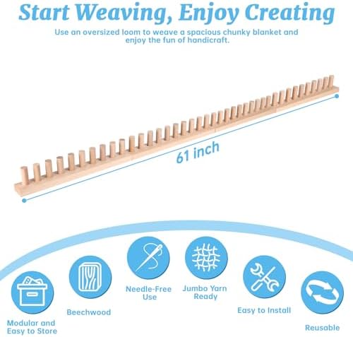 cenoz 61" Beechwood Chunky Blanket Knitting Loom Kit - Image 2