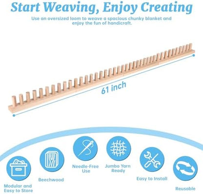 cenoz 61" Beechwood Chunky Blanket Knitting Loom Kit - Image 2