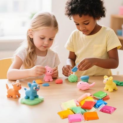 48 Colors Air Dry Modeling Clay with Bonus 2 White, Ultra Light Molding Clay Kit & Tools Gift Set for Kids Boys Girls, Soft Non-Sticky Magic Clay for Art Crafts - Image 4