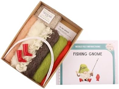 Wizardi Beginner Needle Felting Kit for Adults - Fishing Gnome. Fantasy Felting Kit 12cm Tall. Felting Tools. Wool Felting Supplies. Felt Crafts. Wool Felt. The Makerss - Image 4