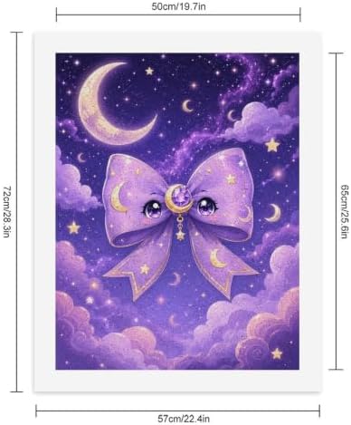 Lyngora Paint by Numbers Kit for Adults Beginner Art Decor Purple Moon Bow - Image 2