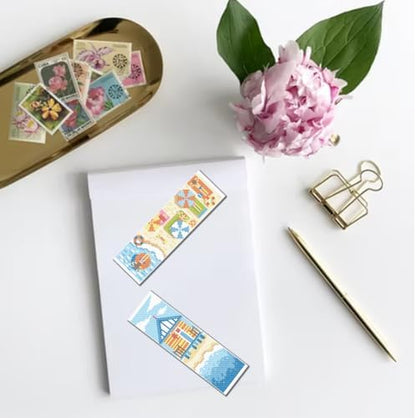 FREEBLOSS 6 Set Cross Stitch Bookmark Kits 8"x2.4" Summer Beach Scenery - Image 6