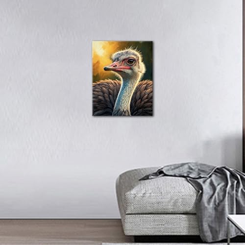 TUMOVO Adults Paint by Numbers Kit African Wildlife Art Colorful Ostrich Bird Painting by Numbers for Adults Exotic Animal DIY Canvas Artwork for Home Wall Decor Acrylic Paints and Brushes 16x20 Inch - Image 2