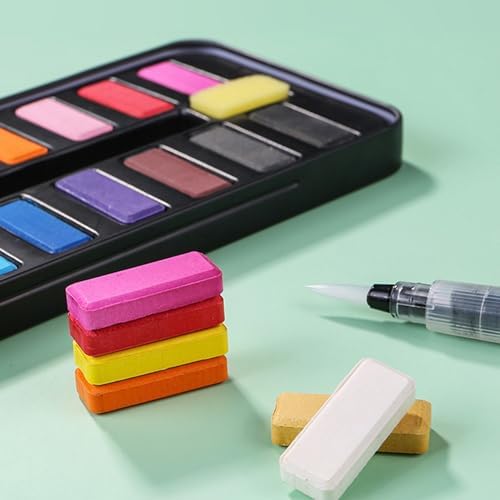 RGBMIX Watercolor Coloring Book for Adults Stress Relief Foldable Painting Pad with 24-Color Paint (Flower and Bird) - Image 3