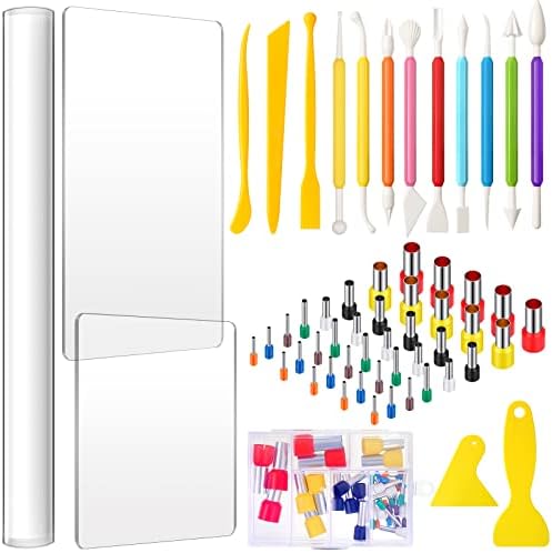 57 Pcs Clay Sculpting Tools Kits Polymer Clay Tools DIY Set with Roller by Honoson
