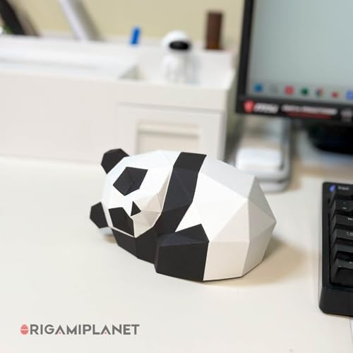 3D Panda Tuan Tuan Origami Paper Craft Kit, Fun DIY Pre-Cut 3D Paper Art Model for Teens & Adults, Easy Handmade Animal Figurine Sculpture Gift Set for Bookshelf Decoration - Image 5