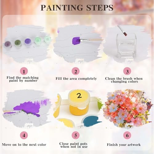 Alptiny Beautiful Flower Paint by Numbers Kit for Adults Beginner, Vase Plants Paint by Number Kits on Canvas, Floral Oil Painting Kit for Home Decor or Gift - 16x20 Inch - Image 7
