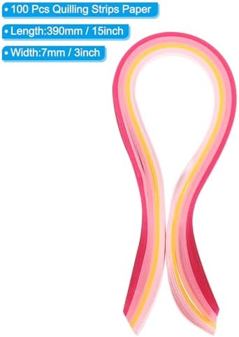 PATIKIL 390 x 7mm Rainbow Quilling Strips Paper,100 Pcs Origami Paper Quilling Strip for Art DIY Hand Craft Christmas, Gradient Pink - Image 2