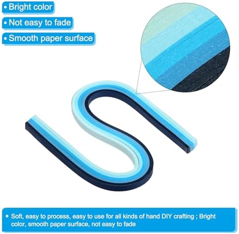 PATIKIL 120pcs Quilling Strips Paper 3/8"(10mm) 21" Origami Paper Quilling Strip for Art DIY Hand Craft Christmas, Gradient Blue - Image 3