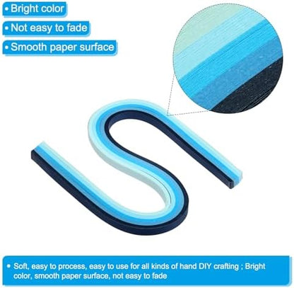 PATIKIL 120pcs Quilling Strips Paper 3/8"(10mm) 21" Origami Paper Quilling Strip for Art DIY Hand Craft Christmas, Gradient Blue - Image 3