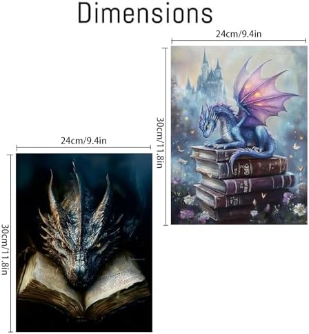 NEGEKFKX 2 Pack Dragon Paint by Numbers Kit for Adults Beginner with Framed,Flower Easy Adult Paint by Number Kits on Canvas DIY Painting for Beginners Art by Numbers for Home Wall Decor 10x12 Inch - Image 4
