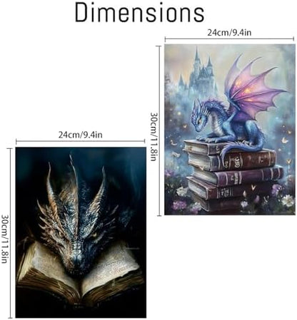 NEGEKFKX 2 Pack Dragon Paint by Numbers Kit for Adults Beginner with Framed,Flower Easy Adult Paint by Number Kits on Canvas DIY Painting for Beginners Art by Numbers for Home Wall Decor 10x12 Inch - Image 4