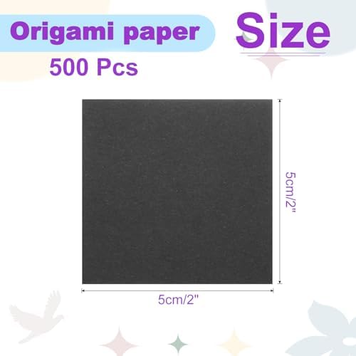 DMiotech 500 Sheets 2x2 Inch Origami Paper, Black Square Origami Paper Easy Fold Double Sided Paper for DIY Arts and Crafts - Image 4