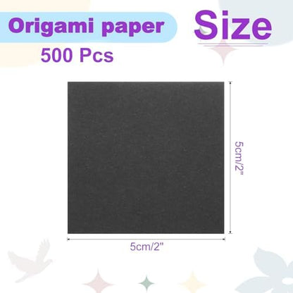 DMiotech 500 Sheets 2x2 Inch Origami Paper, Black Square Origami Paper Easy Fold Double Sided Paper for DIY Arts and Crafts - Image 4