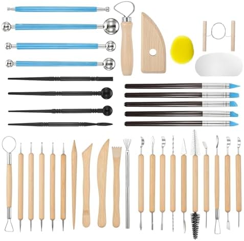 40 Pc Clay Sculpting Tool Set,Pottery Carving Tool Kit,Clay Modeling Tool - Image 3