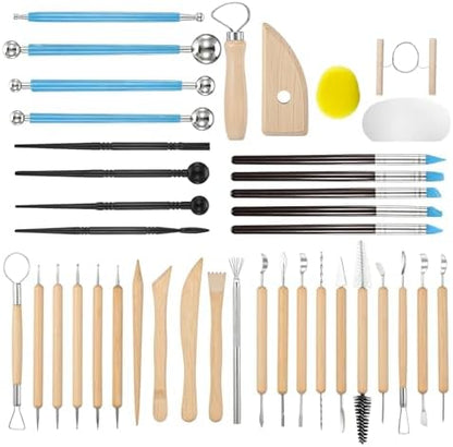 40 Pc Clay Sculpting Tool Set,Pottery Carving Tool Kit,Clay Modeling Tool - Image 3