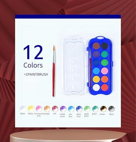 Watercolor Workbook，Water Paint Adult Set，Easy Coloring Book,Beautiful Paintings for Beginner (Flower-12 Color) - Image 2