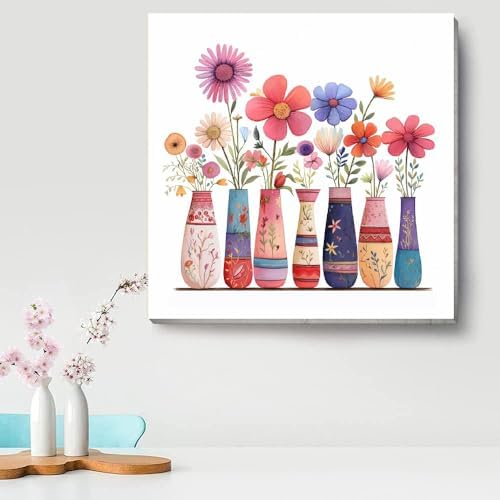TCDZMYGS 2 Pack Flowers Paint by Numbers Kit for Adults Beginner,Easy Paint by Number Kits with Framed,DIY Acrylic Oil Painting by Numbers for Home Wall Decor 10 x 10 inch - Image 3
