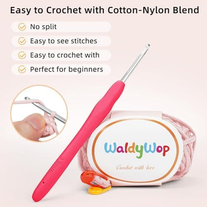 WaldyWop Crochet Kit for Beginners Adults, Wobbles Crochet Animal Kit, Complete Starter Knitting Set w/Step-by-Step Video Tutorials, Easy Yarn (Extra 40%), Hook - DIY Craft Kits, Gifts for Women - Image 6