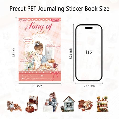 Cottage Garden PET Sticker Book, 20 Sheets Die Cut Stickers - Image 5