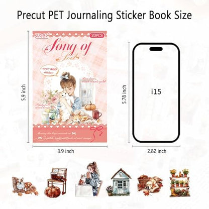 Cottage Garden PET Sticker Book, 20 Sheets Die Cut Stickers - Image 5