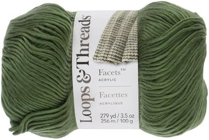 Loops & Threads Facets Yarn - Yarn for Knitting, Crochet, Weaving, and Arts & Crafts - Green, Acrylic, 3.5 oz - Image 5