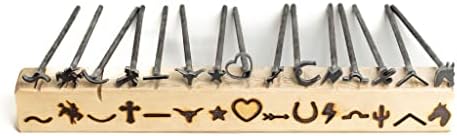 3/4" Assorted Mini Steel Branding Irons Kit for Hats, Wood Burning, DIY Beginner Adult Crafts Bullet Points by The+Heritage+Forge