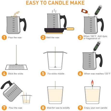 Ohcans Candle Making Kit Supplies for Beginners, Soy Wax DIY Candle Making for Adults, with 900ml Candle Make Pouring Pot, Candle Wicks, Wicks Sticker, Wicks Holder,Soy Candle Wax - Image 5