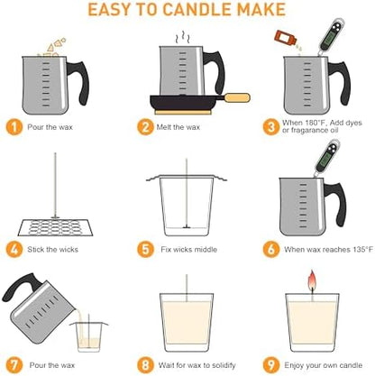 Ohcans Candle Making Kit Supplies for Beginners, Soy Wax DIY Candle Making for Adults, with 900ml Candle Make Pouring Pot, Candle Wicks, Wicks Sticker, Wicks Holder,Soy Candle Wax - Image 5