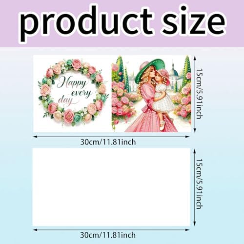 6Pcs Folding Greeting Card Diamond Art Painting Thank You Blessing Cards with White Envelope Rhinestones Painted Making Kits for Adults DIY Craft Holiday Gift-Mother03 - Image 3